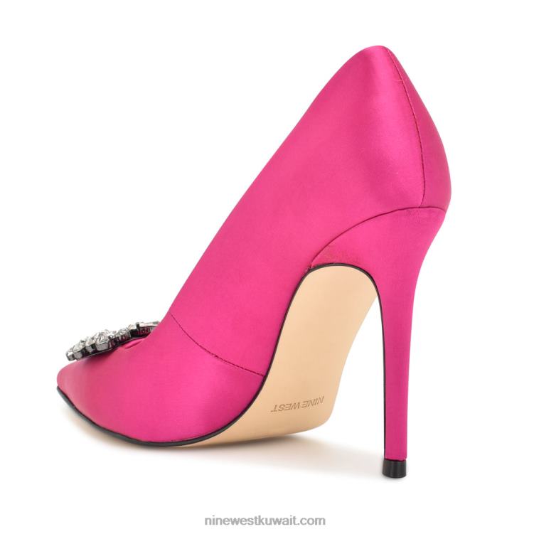 Nine West مضخات فانا بمقدمة مدببة الكريستال الساتان الوردي VVL081829