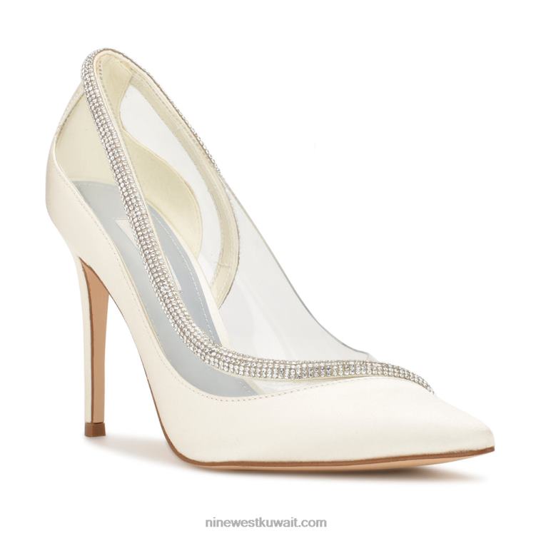 Nine West مضخات فينا بمقدمة مدببة الساتان العاجي VVL081855