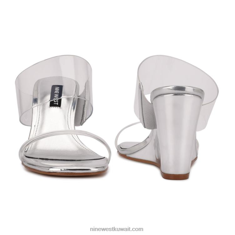 Nine West صندل ناتس ويدج واضح / فضي VVL081912