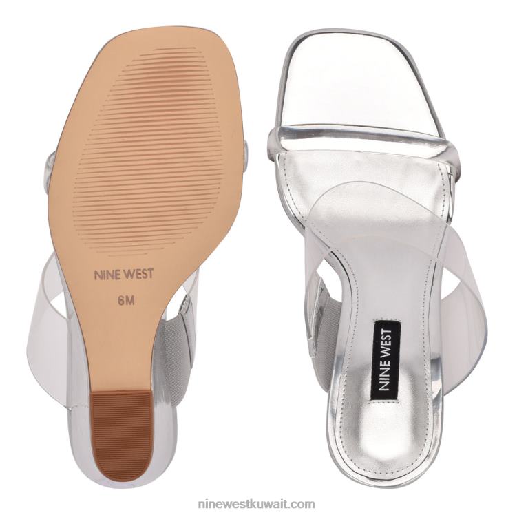Nine West صندل ناتس ويدج واضح / فضي VVL081912