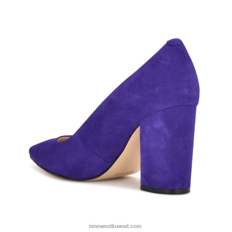 Nine West مضخات فستان كارا جلد الغزال الأرجواني VVL082144
