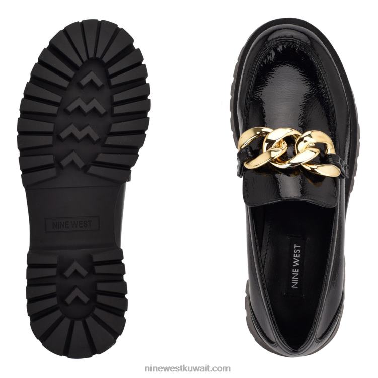 Nine West المتسكعون الوحيد العروة جراسي أسود براءة اختراع VVL082219