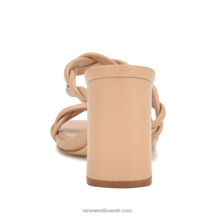 Nine West صندل غاريتا بكعب عريض استحى دافئ VVL08225