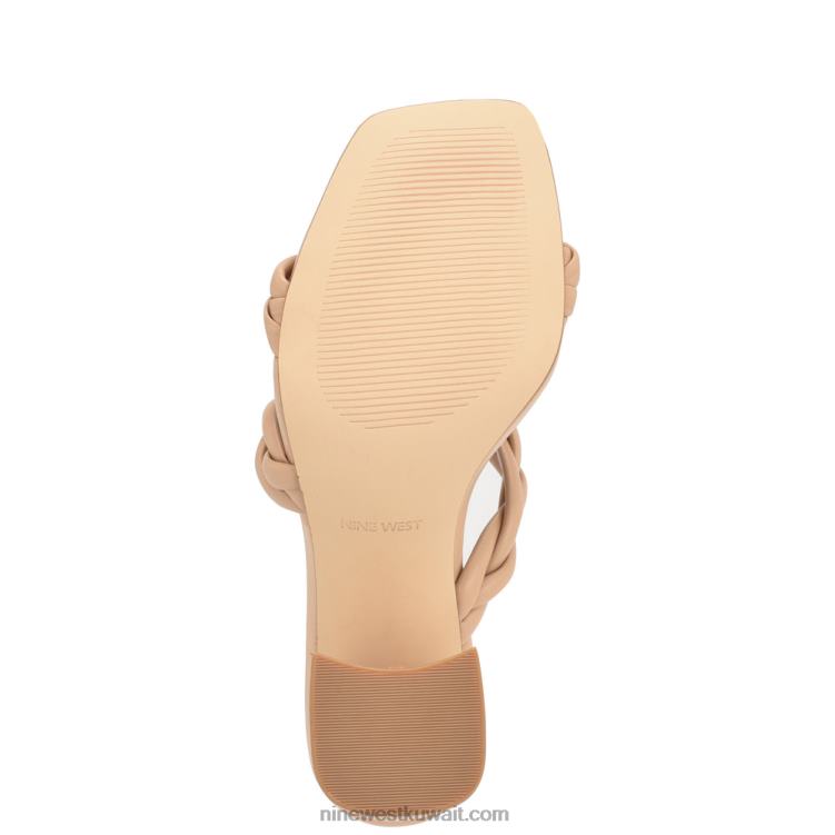 Nine West صندل غاريتا بكعب عريض استحى دافئ VVL08225