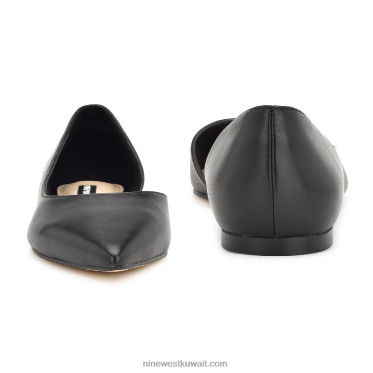 Nine West شقق بلاها دورساي جلد أسود VVL082267