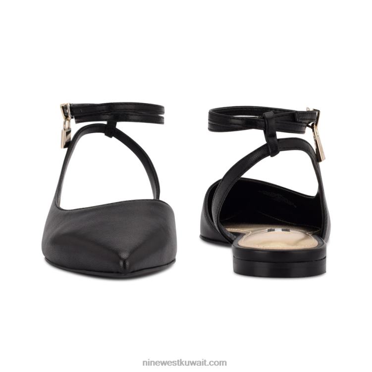 Nine West حذاء باريا بمقدمة مدببة جلد أسود VVL082282