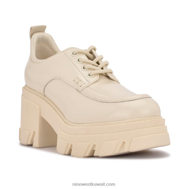 Nine West دانيال كعب العروة الوحيد أكسفورد براءة اختراع كريم شيك VVL082317