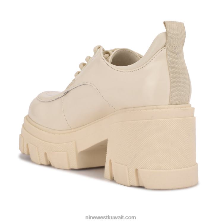 Nine West دانيال كعب العروة الوحيد أكسفورد براءة اختراع كريم شيك VVL082317