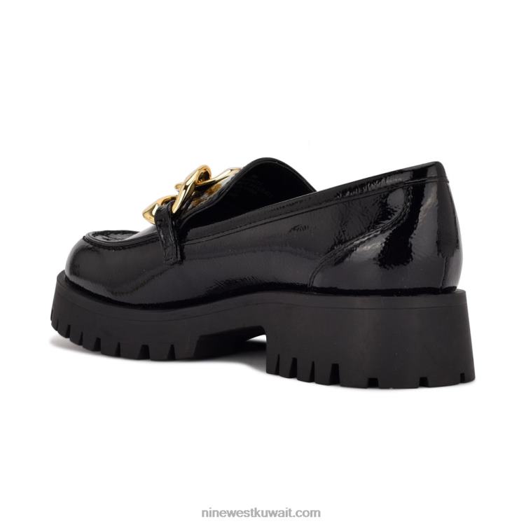 Nine West المتسكعون الوحيد العروة جراسي أسود براءة اختراع VVL082322