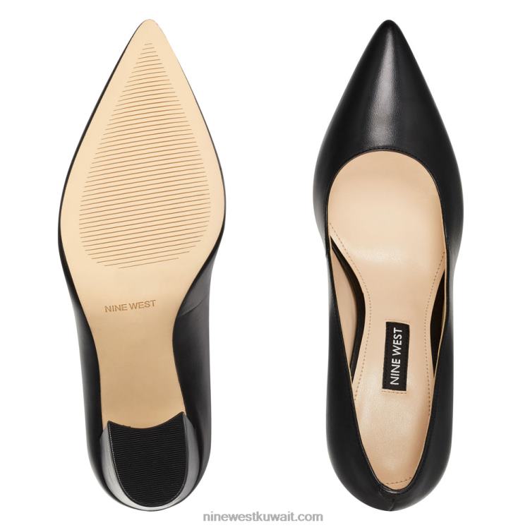 Nine West مضخات فستان كارا جلد أسود VVL082370