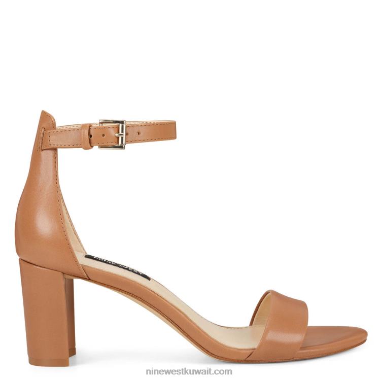 Nine West صندل برباط على الكاحل بكعب عريض الجلد الطبيعي VVL082403