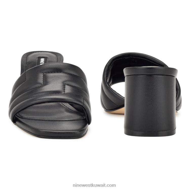 Nine West صندل منزلق بكعب غلينرا أسود VVL08247