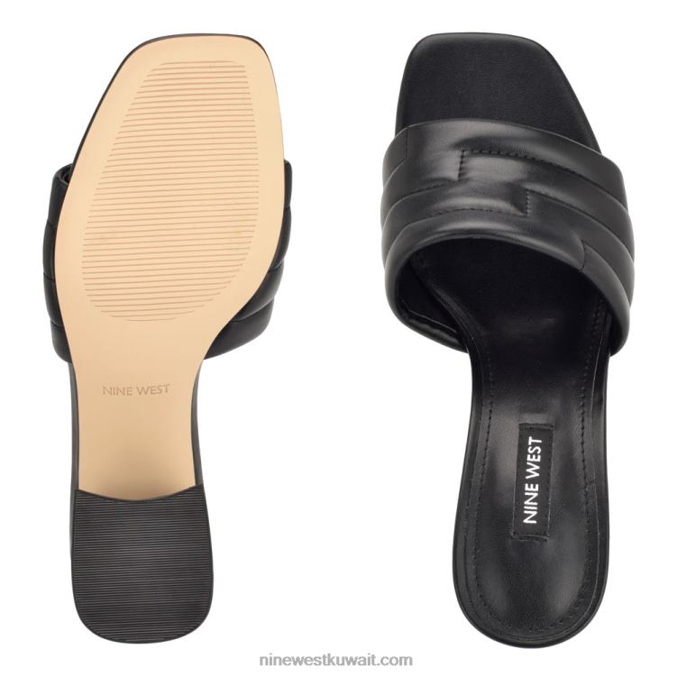 Nine West صندل منزلق بكعب غلينرا أسود VVL08247