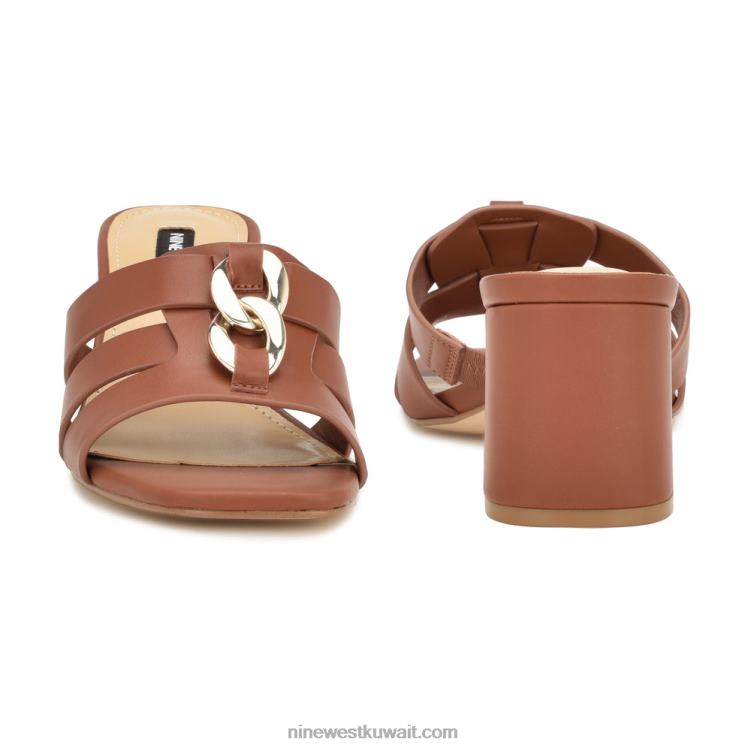 Nine West صندل ذو كعب عالٍ قهوة غنية VVL08248