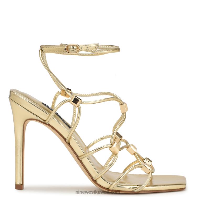 Nine West صندل بكعب ملفوف حول الكاحل بلاتينو VVL08252