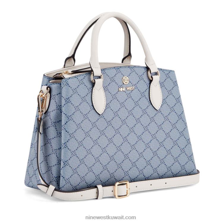 Nine West زينيث حقيبة صغيرة ثلاثية المقصورة شعار شامبراي / حليب VVL082552