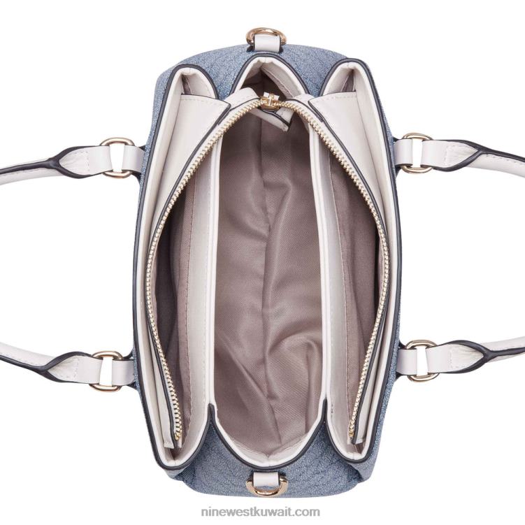 Nine West زينيث حقيبة صغيرة ثلاثية المقصورة شعار شامبراي / حليب VVL082552