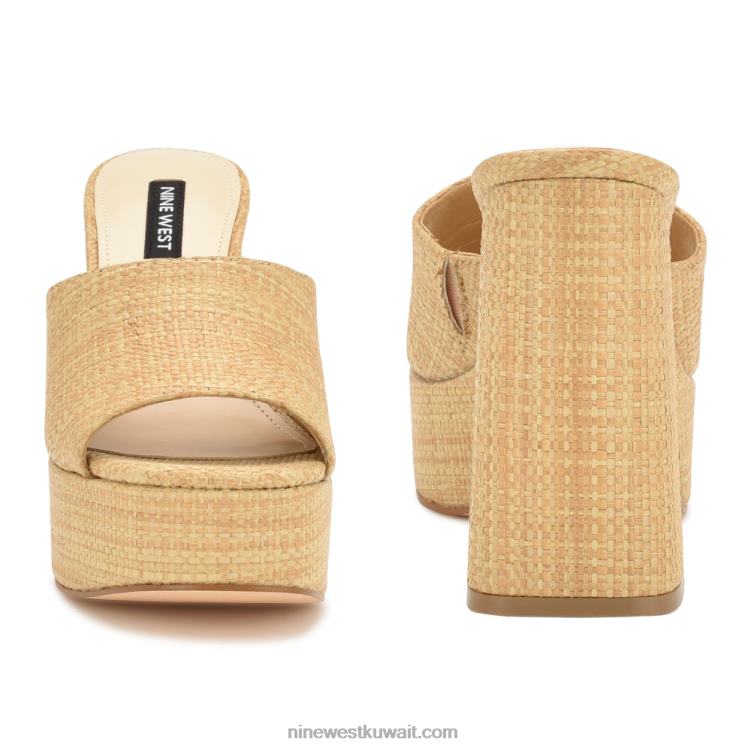 Nine West جيلي منصة صندل منزلق الرافية الطبيعية VVL08255