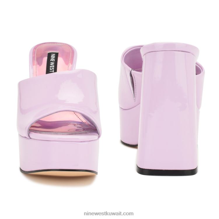 Nine West جيلي منصة صندل منزلق براءة اختراع أرجواني VVL08256