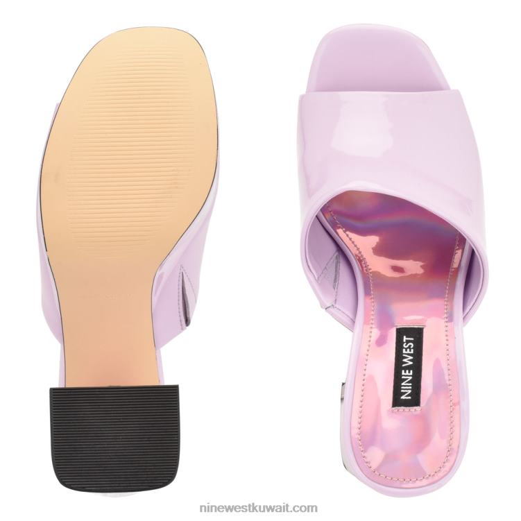 Nine West جيلي منصة صندل منزلق براءة اختراع أرجواني VVL08256