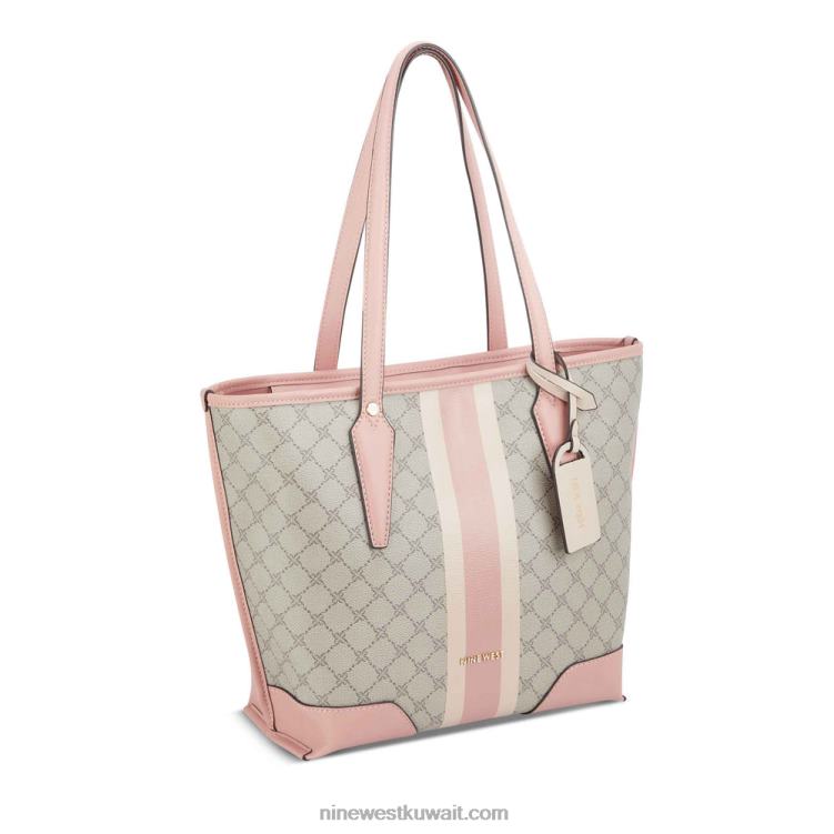 Nine West حقيبة صغيرة من الصنفرة شعار بيج / وردي VVL082708