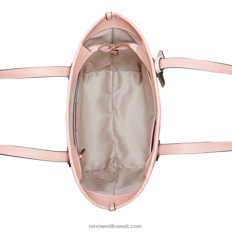 Nine West حقيبة صغيرة من الصنفرة شعار بيج / وردي VVL082708