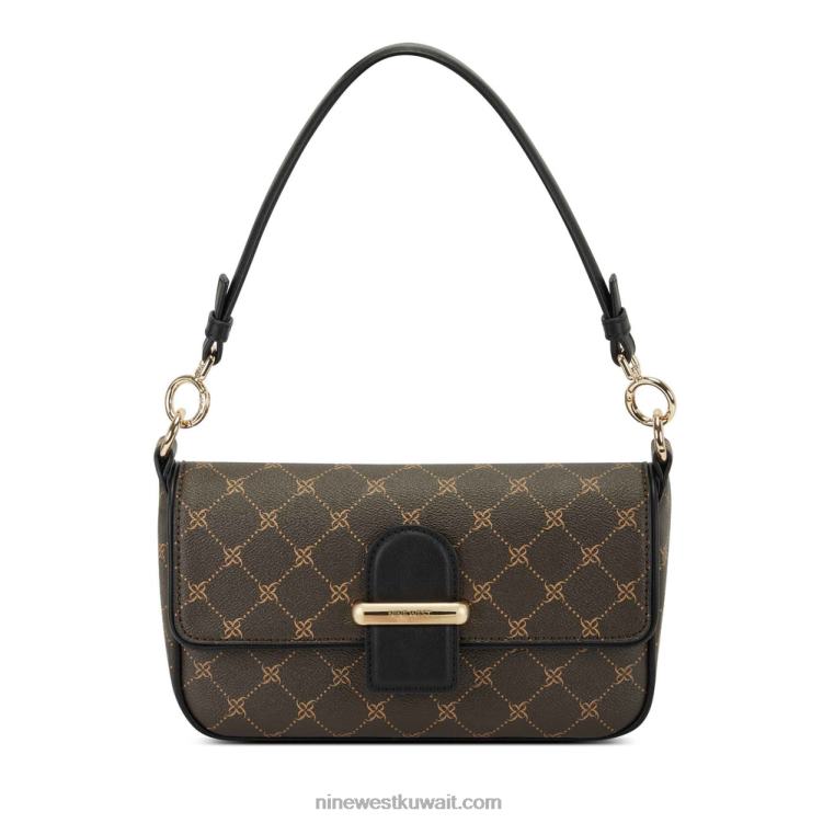 Nine West حقيبة كتف صغيرة زيتا بني / أسود VVL082790