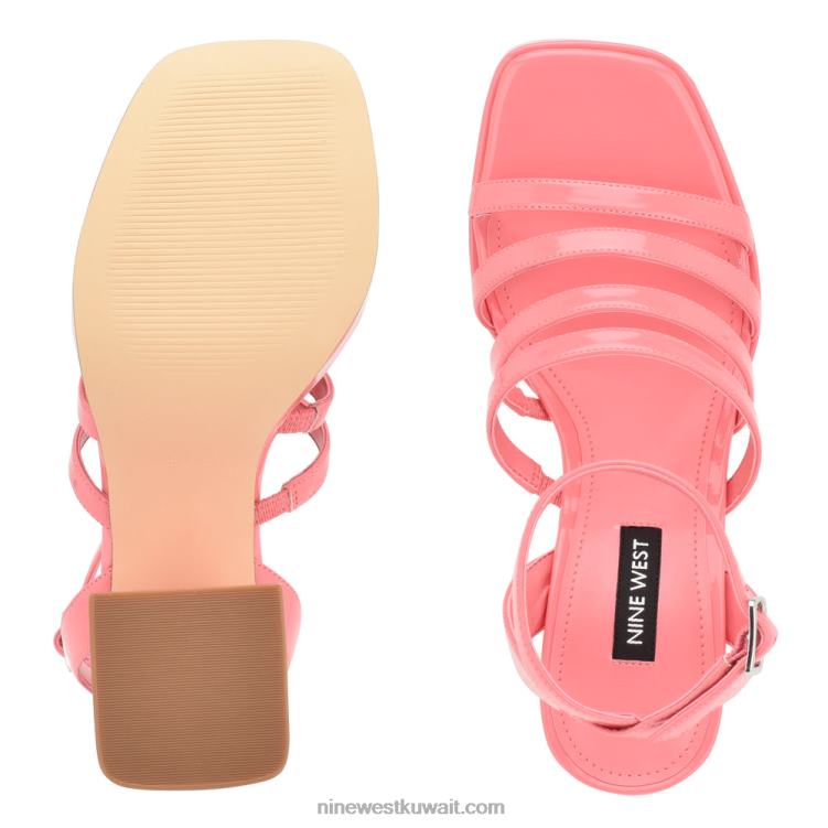 Nine West صندل بنعل سميك تيريس الوردة الوردية براءات الاختراع VVL08280