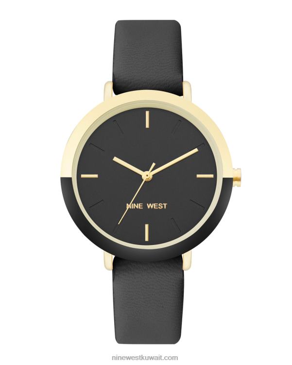 Nine West ساعة بحزام بلونين أسود VVL082858