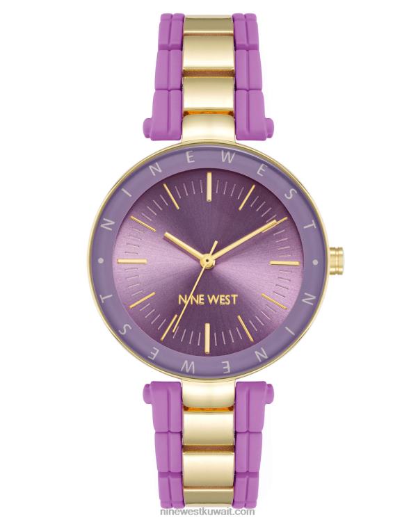 Nine West ساعة بسوار مطاطي ومعدنVVL082880