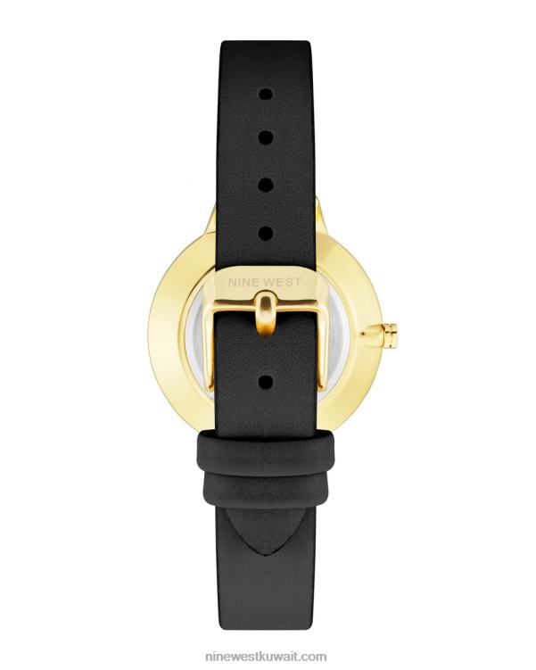 Nine West ساعة بحزام مينا زهري أسود VVL082886