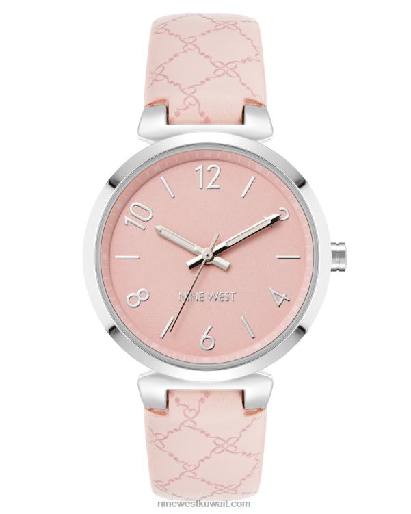 Nine West ساعة بسوار مزين بشعار الماركة وردي فاتح VVL082895