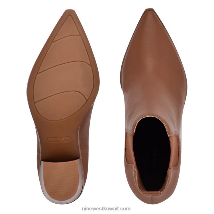 Nine West الأحذية ذات الكعب العريض جلد بني VVL082909