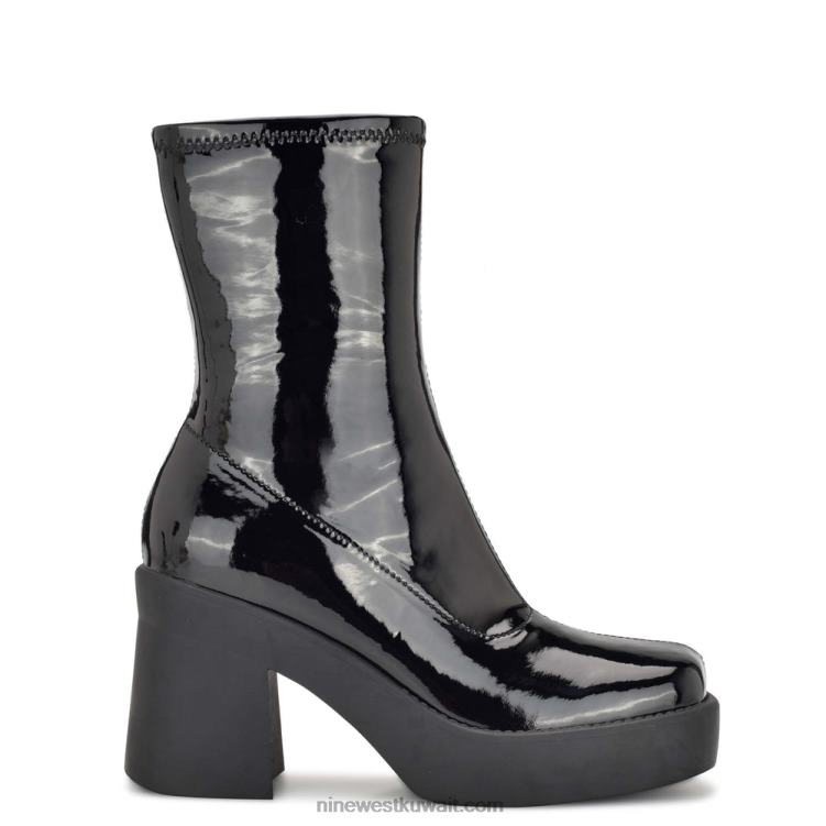 Nine West الأحذية منصة بكعب جيري أسود براءة اختراع VVL082921