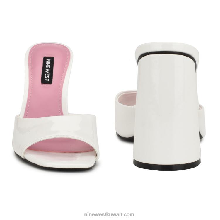 Nine West الصنادل ذات الكعب العالي براءة اختراع بيضاء VVL08300
