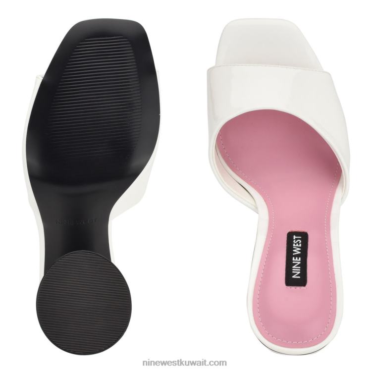 Nine West الصنادل ذات الكعب العالي براءة اختراع بيضاء VVL08300