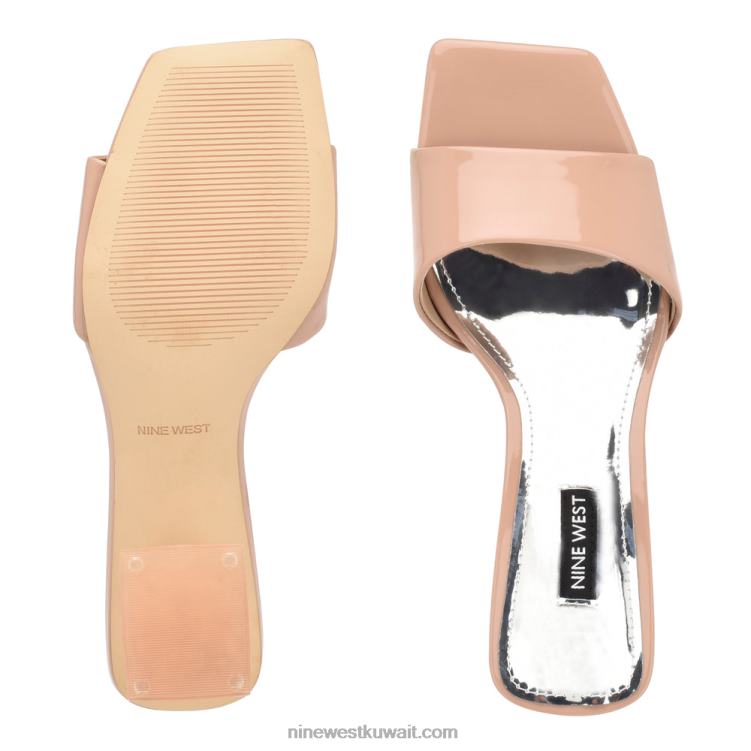 Nine West الصنادل ذات الكعب البلوطي براءة اختراع عارية بالكاد VVL08337