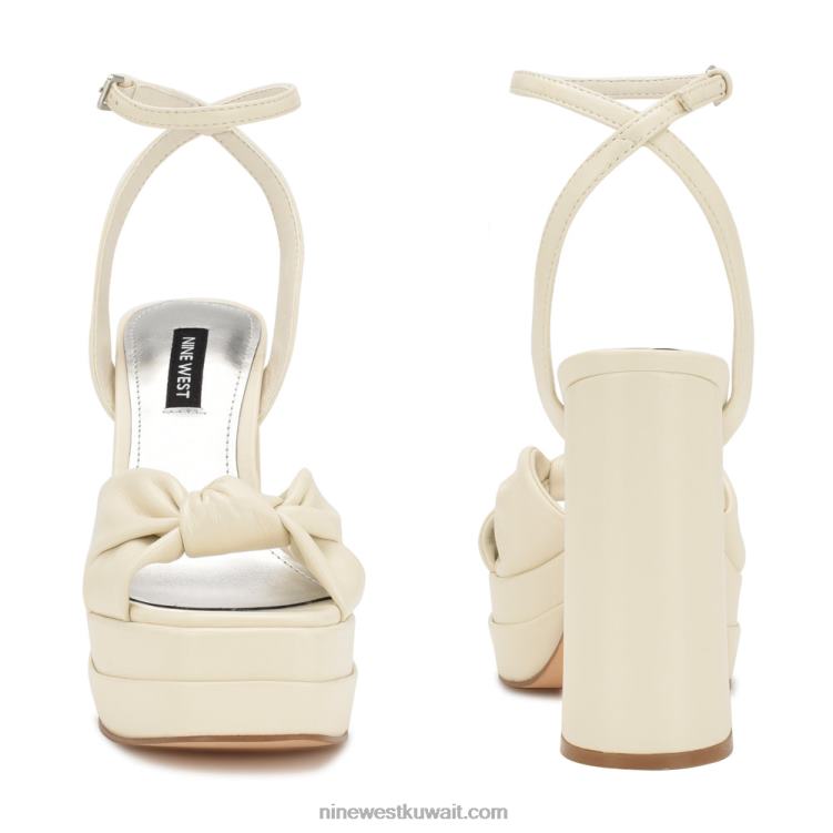 Nine West الصنادل منصة حية كريم شيك VVL08353