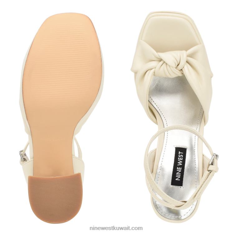 Nine West الصنادل منصة حية كريم شيك VVL08353