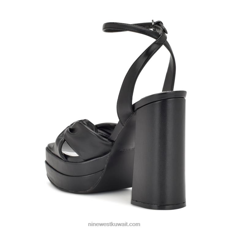 Nine West الصنادل منصة حية أسود VVL08354