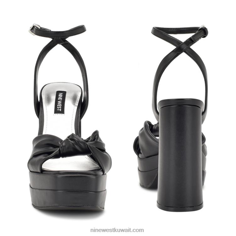 Nine West الصنادل منصة حية أسود VVL08354
