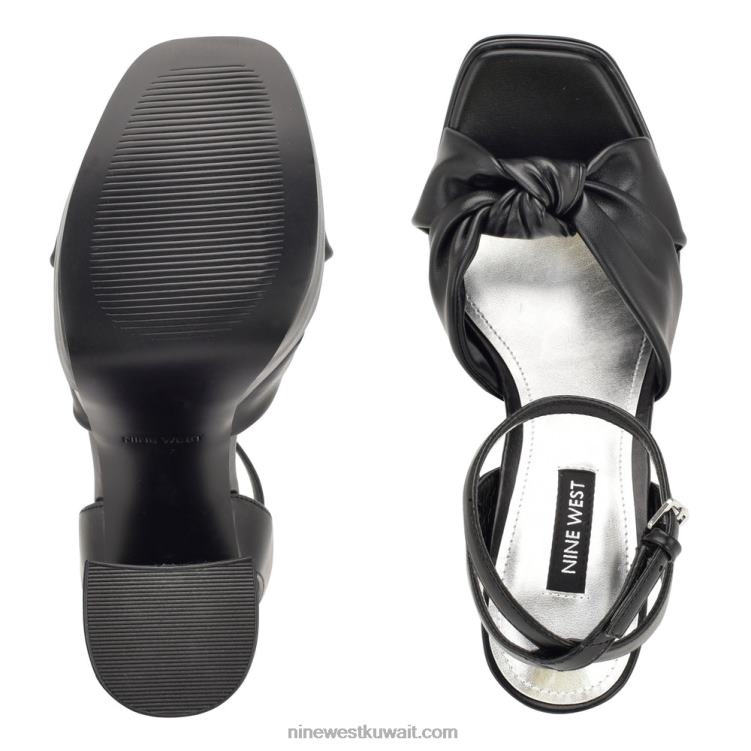 Nine West الصنادل منصة حية أسود VVL08354