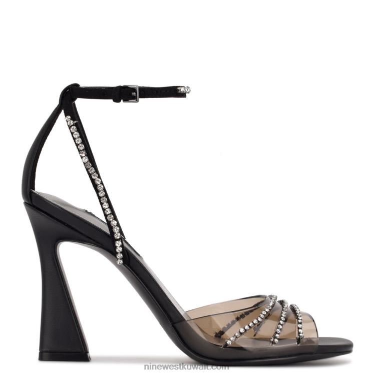 Nine West صندل بكعب كلاس الكريستال الأسود / الدخان VVL08404