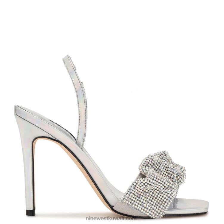 Nine West الصنادل ذات الكعب العالي قزحي الفضة VVL08420