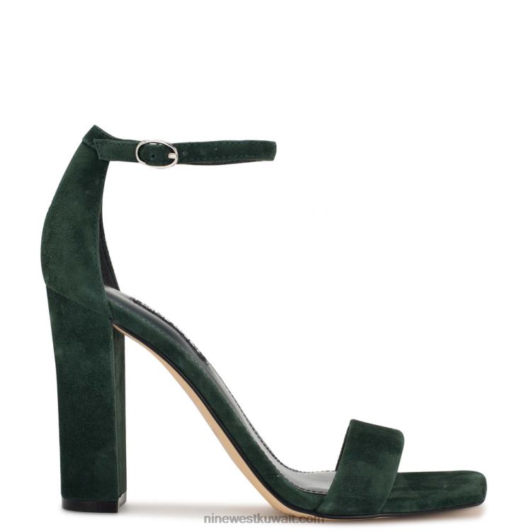 Nine West صندل ميري برباط كاحل صياد الجلد المدبوغ الأخضر VVL08426