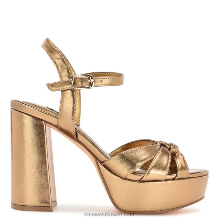 Nine West الصنادل منصة راست ذهب VVL08446
