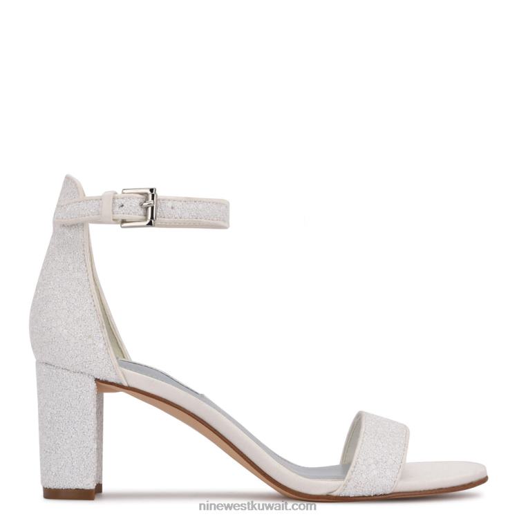 Nine West صندل برباط على الكاحل بكعب عريض لمعان اللؤلؤ VVL08527