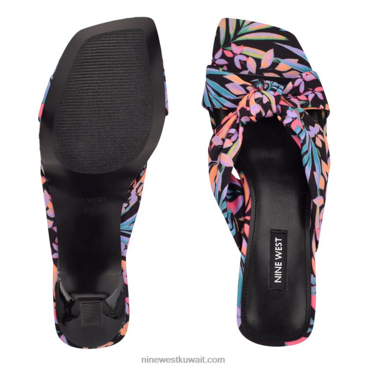 Nine West صندل منزلق بكعب من ديباVVL08531