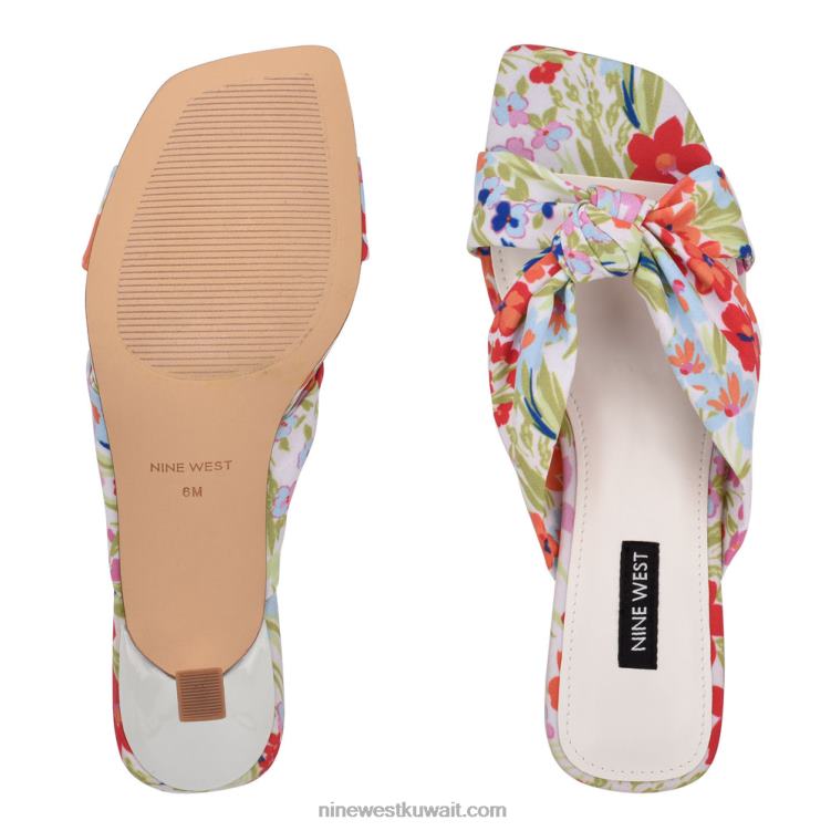 Nine West صندل منزلق بكعب من ديباVVL08536