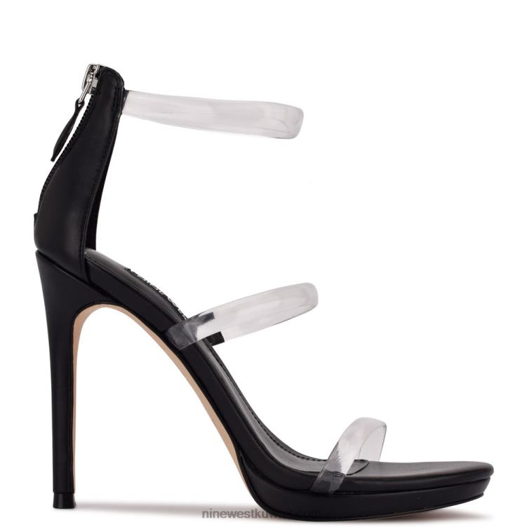 Nine West الصنادل ذات الكعب العالي واضح / أسود VVL08537
